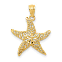 14k Diamond-cut Polished Filigree Starfish Pendant 1