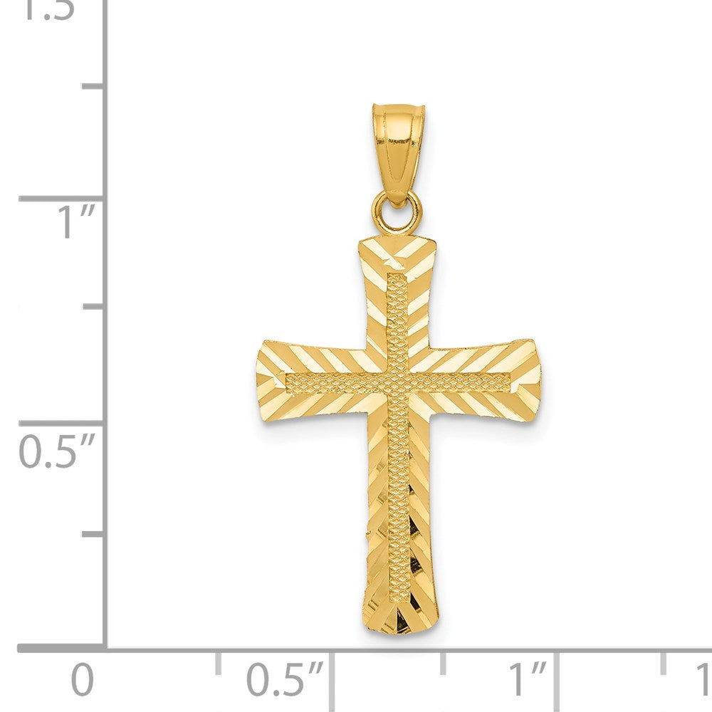 14k Diamond-cut Latin Cross Pendant