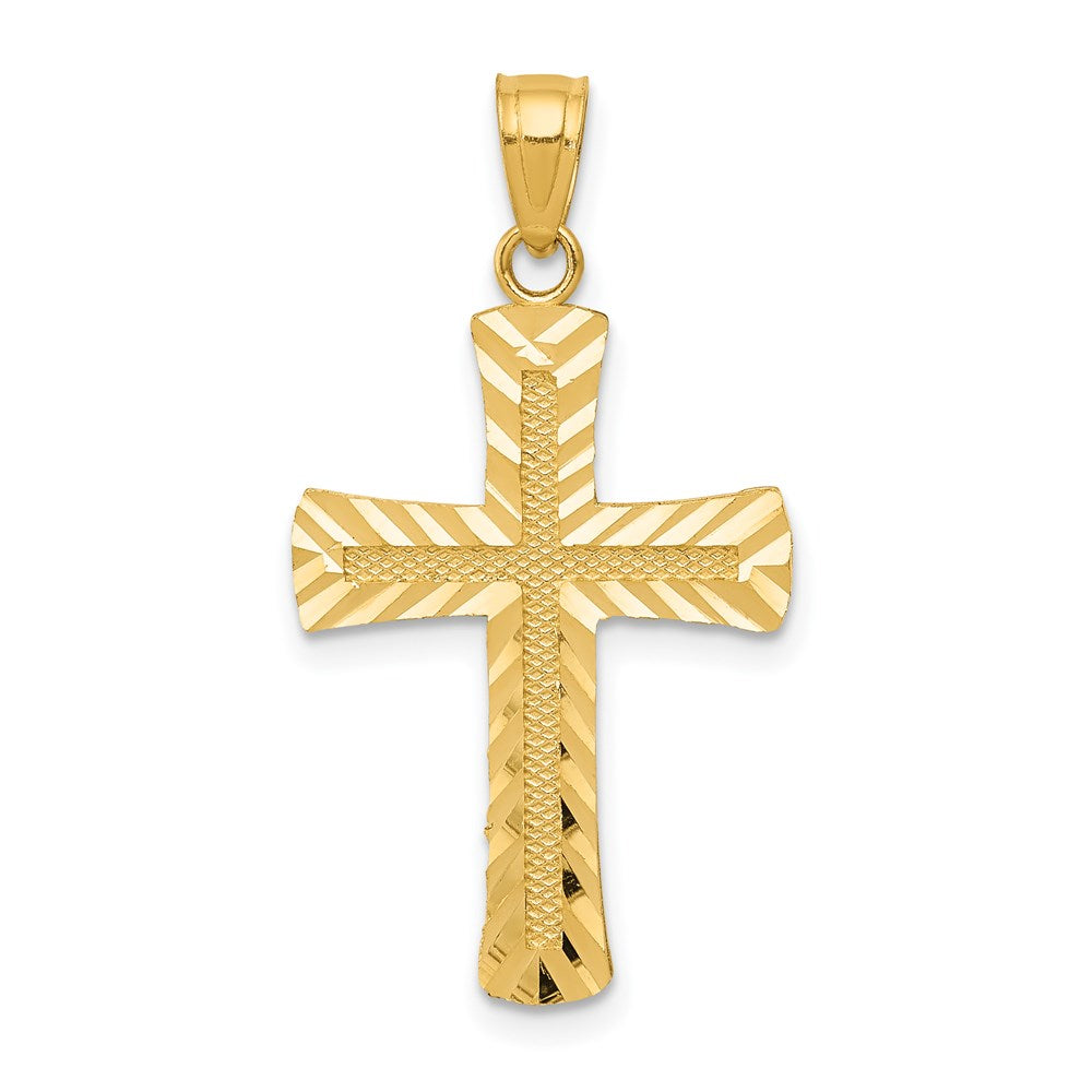 14k Diamond-cut Latin Cross Pendant