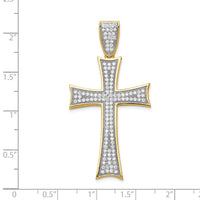 14k Micro Pav� CZ Large Cross Pendant