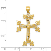 14k Diamond-cut Fancy Cross Pendant
