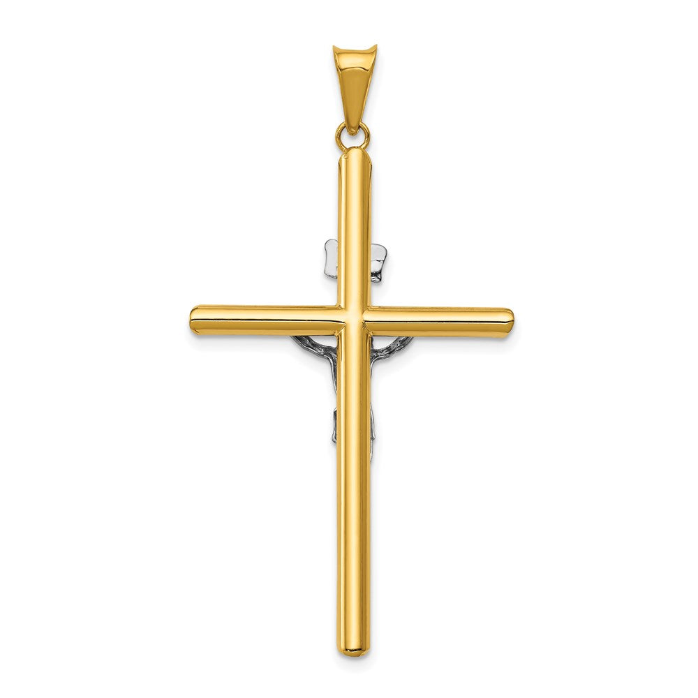 14k Two-Tone Polished Jesus Crucifix Pendant