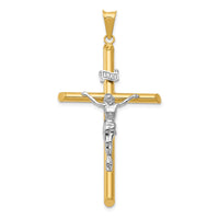 14k Two-Tone Polished Jesus Crucifix Pendant