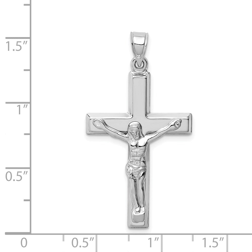 14k White Gold Polished Crucifix Pendant