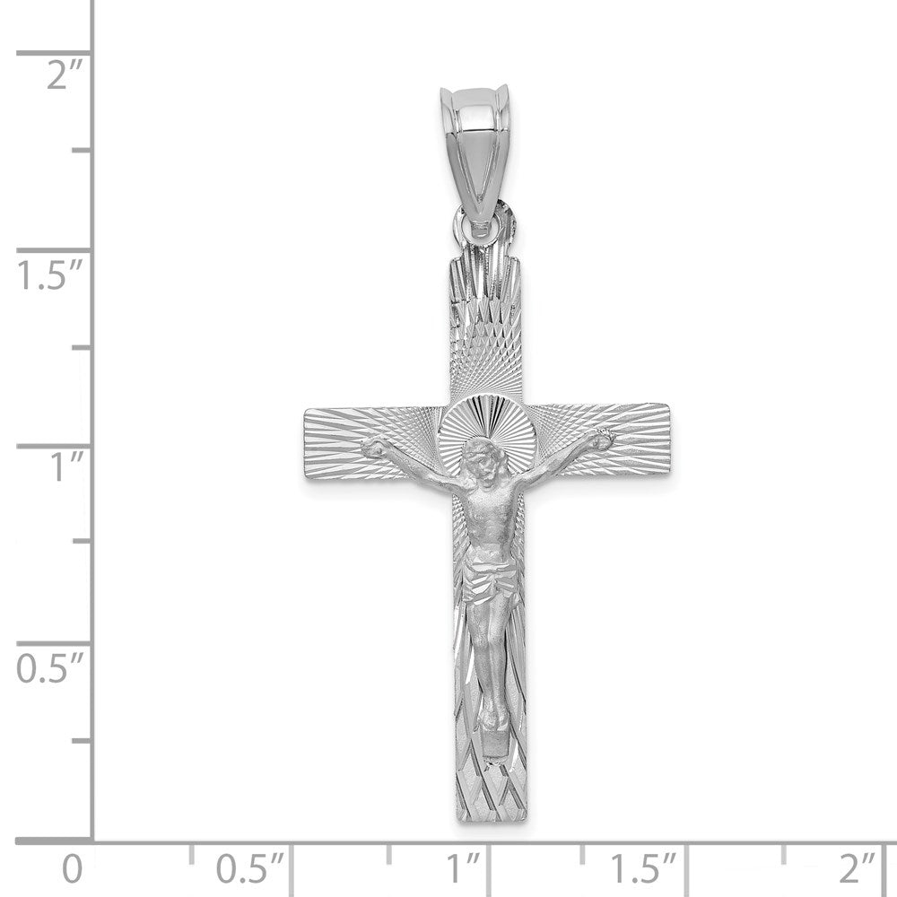 14k White Gold Crucifix Pendant