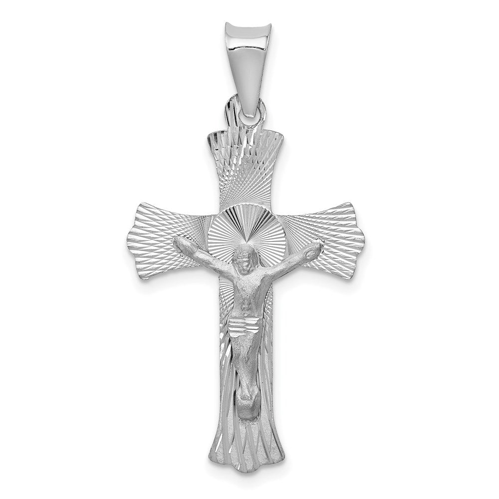 14k White Gold Crucifix Pendant