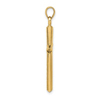 14k Hollow Diamond-cut Cross Pendant