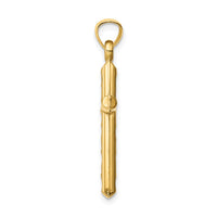14k Hollow Diamond-cut Cross Pendant