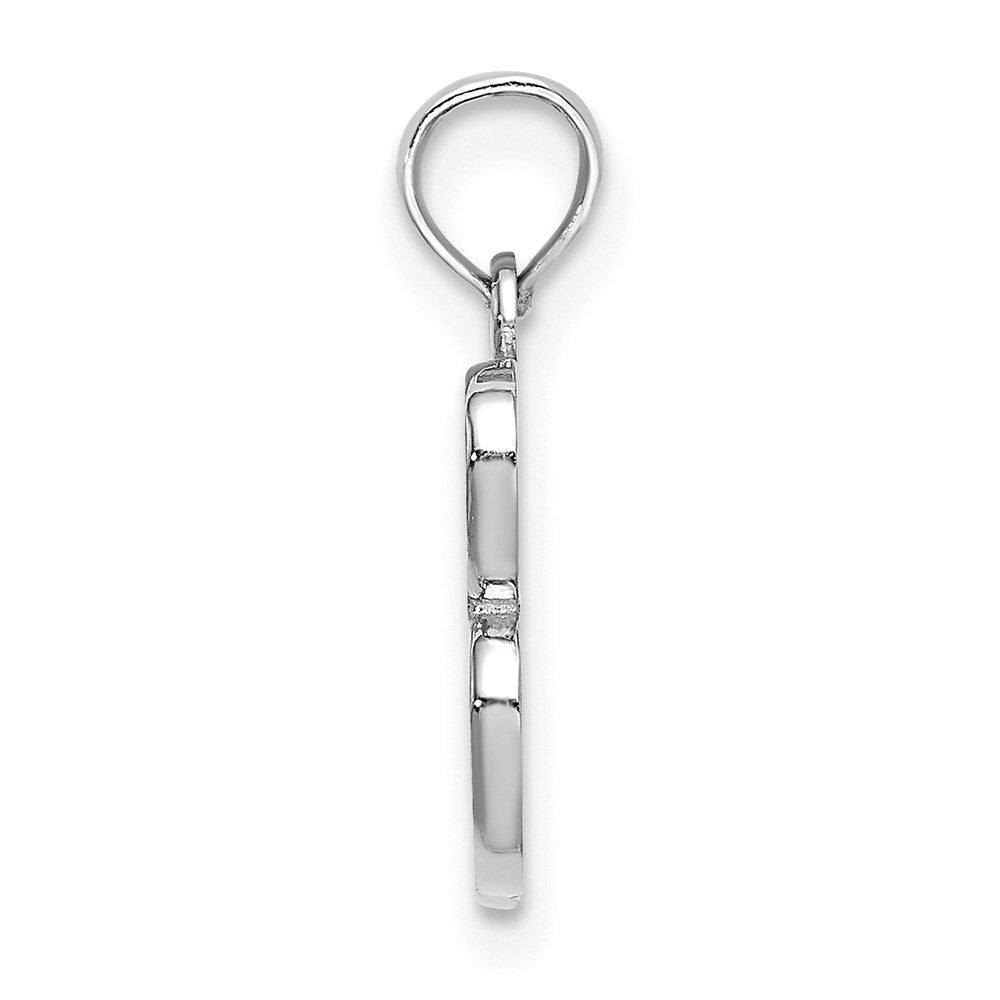 14KW White Gold Script Letter B Initial Pendant