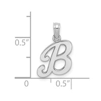 14KW White Gold Script Letter B Initial Pendant