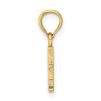 14K Polished Block Letter F Initial Pendant