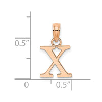 14K Rose Gold Polished Block Letter X Initial Pendant
