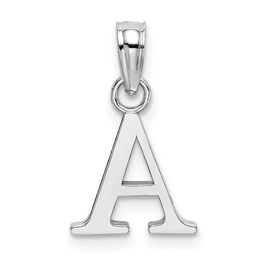 14KW Polished Block Letter A Initial Pendant