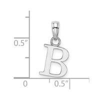 14KW Polished Block Letter B Initial Pendant