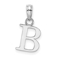 14KW Polished Block Letter B Initial Pendant
