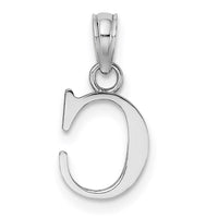 14KW Polished Block Letter C Initial Pendant