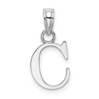 14KW Polished Block Letter C Initial Pendant