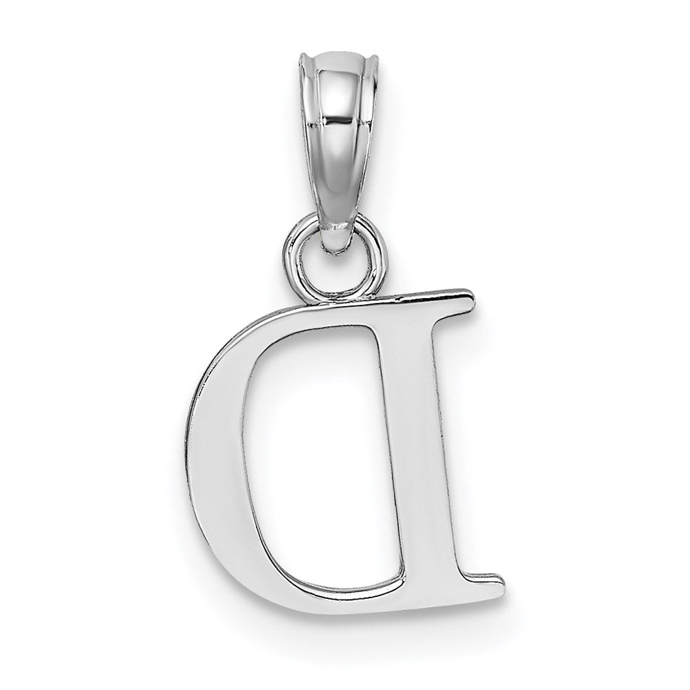 14KW Polished Block Letter D Initial Pendant