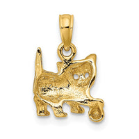14K Cat with Ball Charm