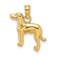 14K Greyhound Dog Charm
