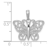14K White Gold Filigree Butterfly Charm