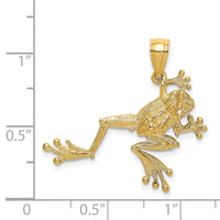 14K 2-D Textured Frog Charm