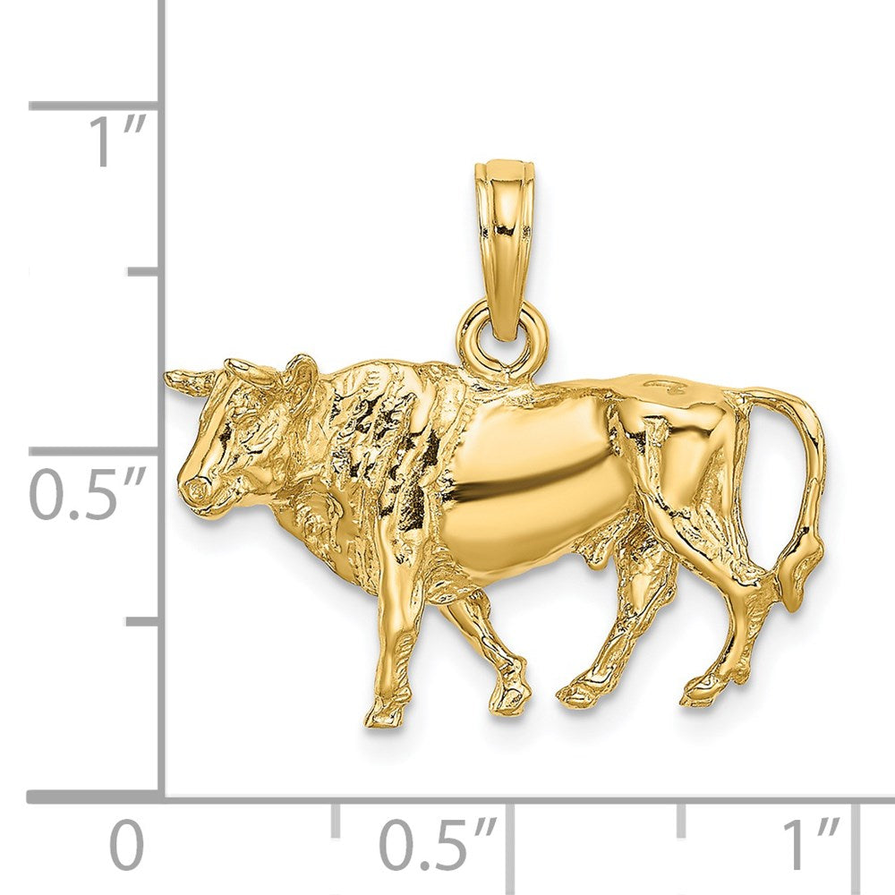 14K 3-D Bull w/Horns Charm