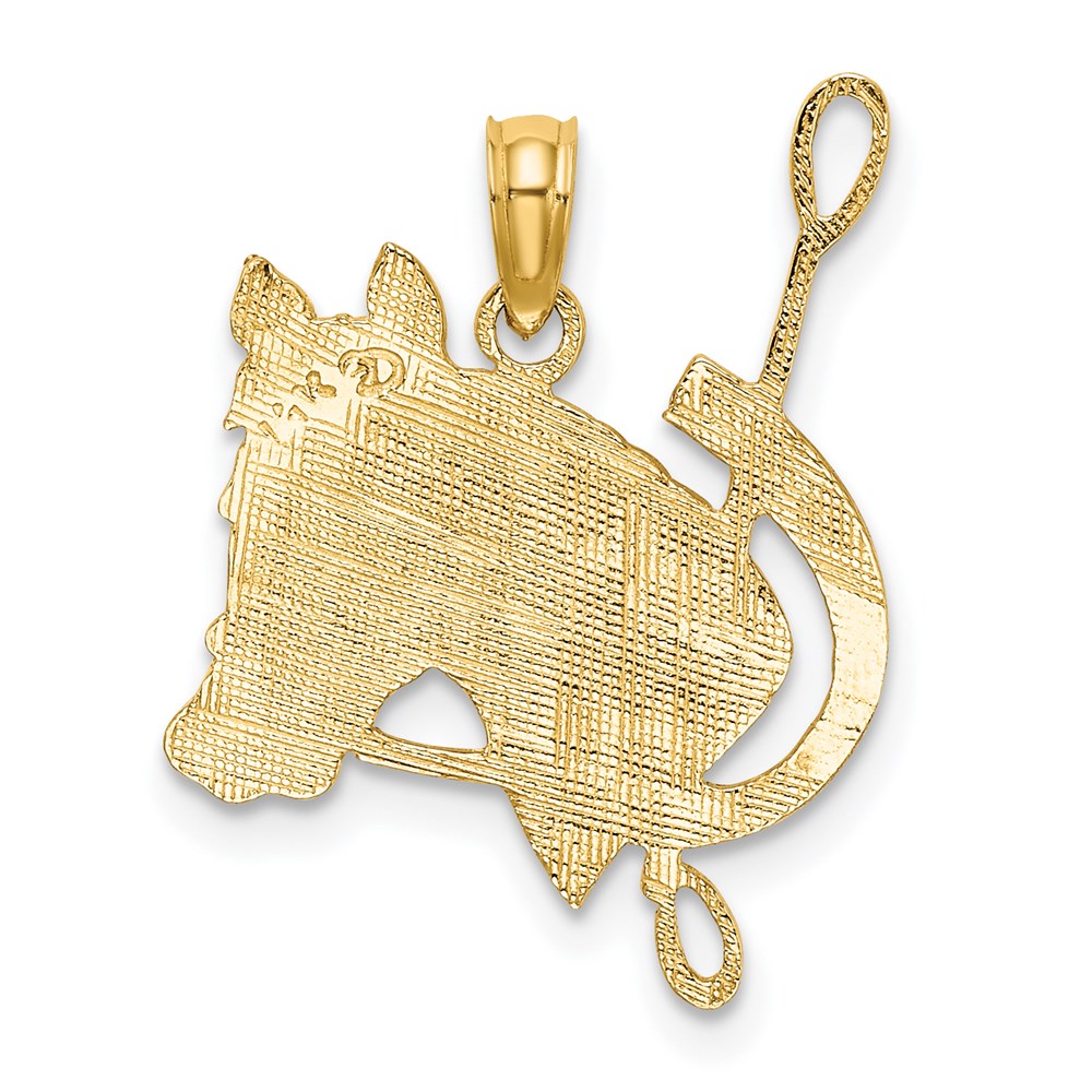 14K Textured Horse Head and Shoe Charm