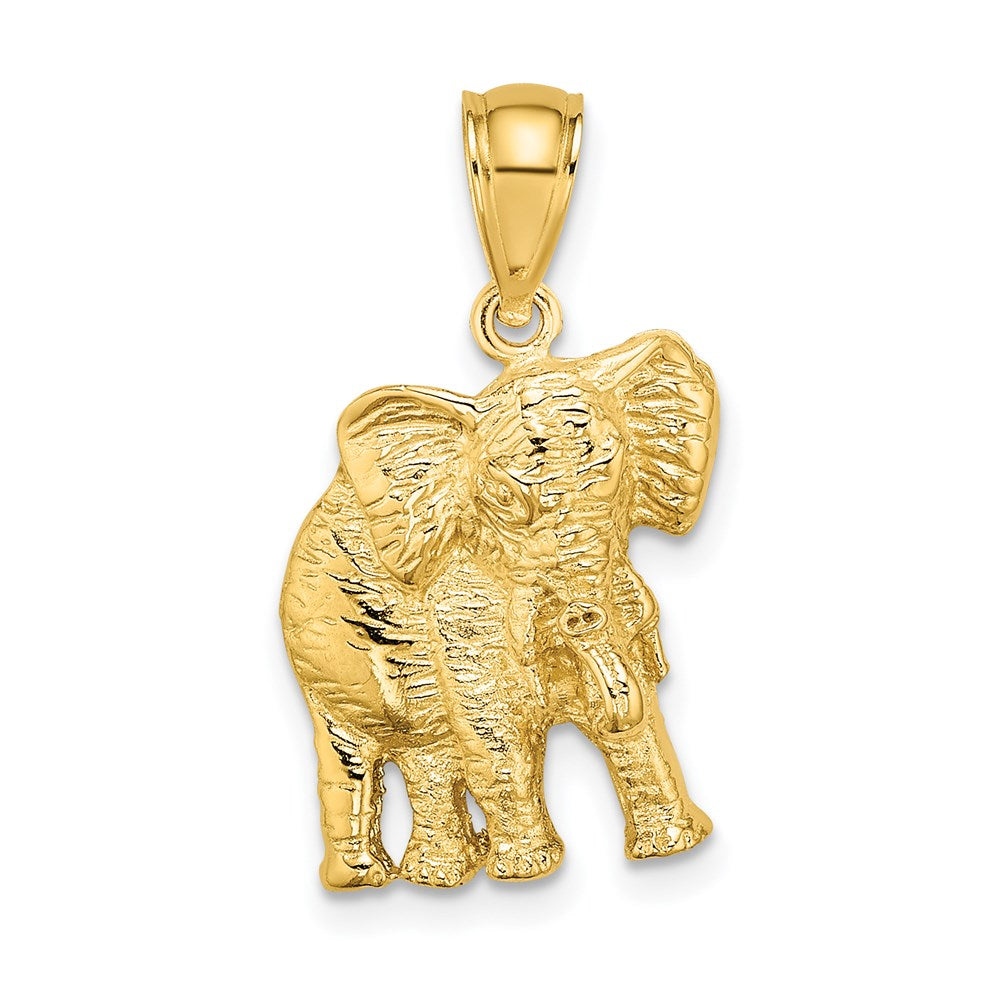 14K 2-D Elephant w/ Raised Trunk Charm