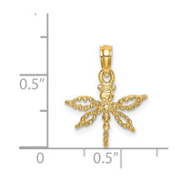 14K 2-D Mini Dragonfly w/Cut-out Wings Charm
