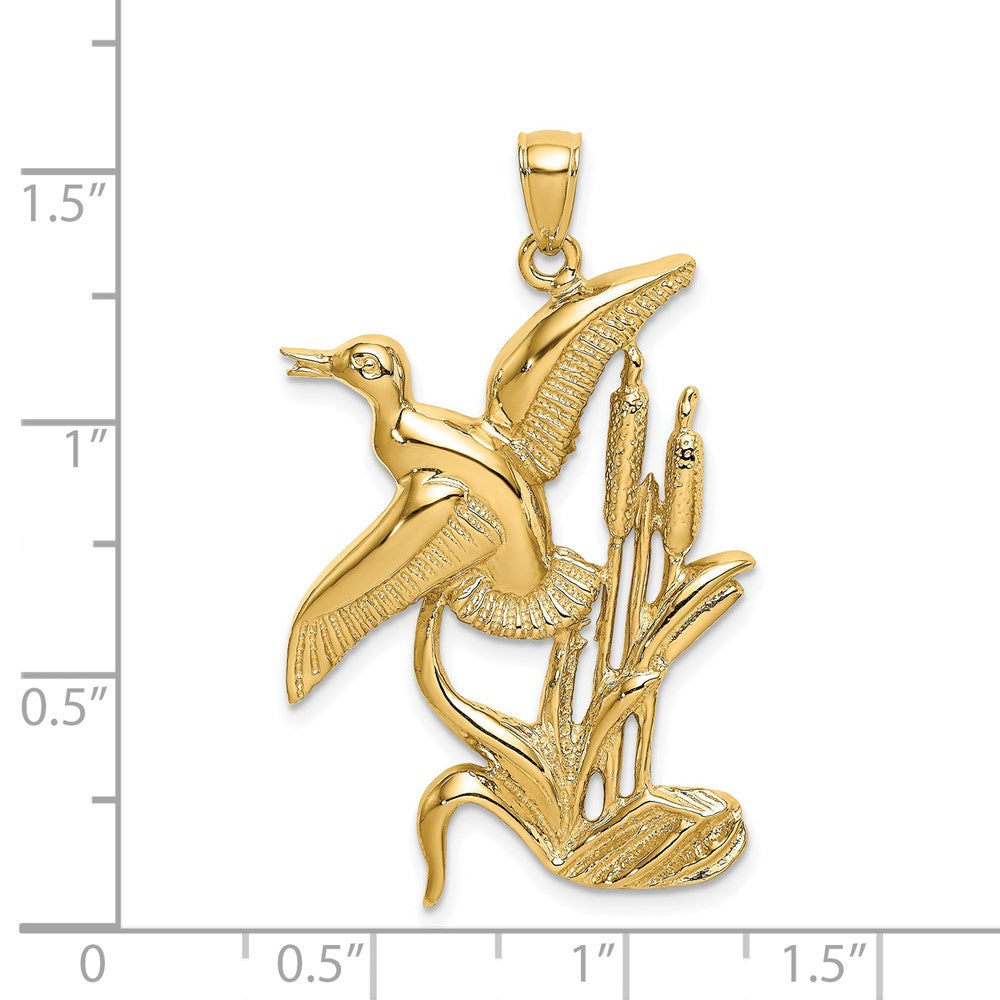 14K Duck Flying From Willow Charm
