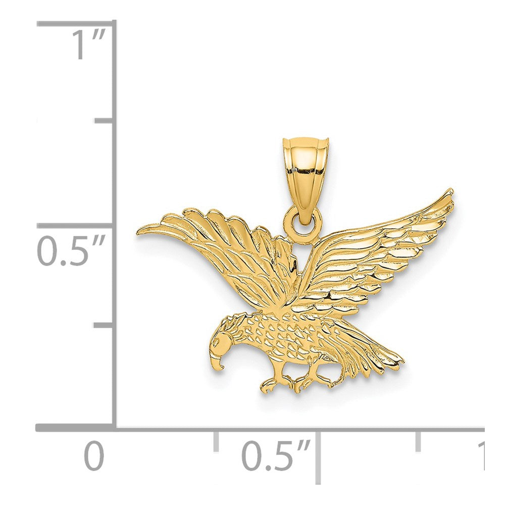 14K Flat Engraved Eagle Charm