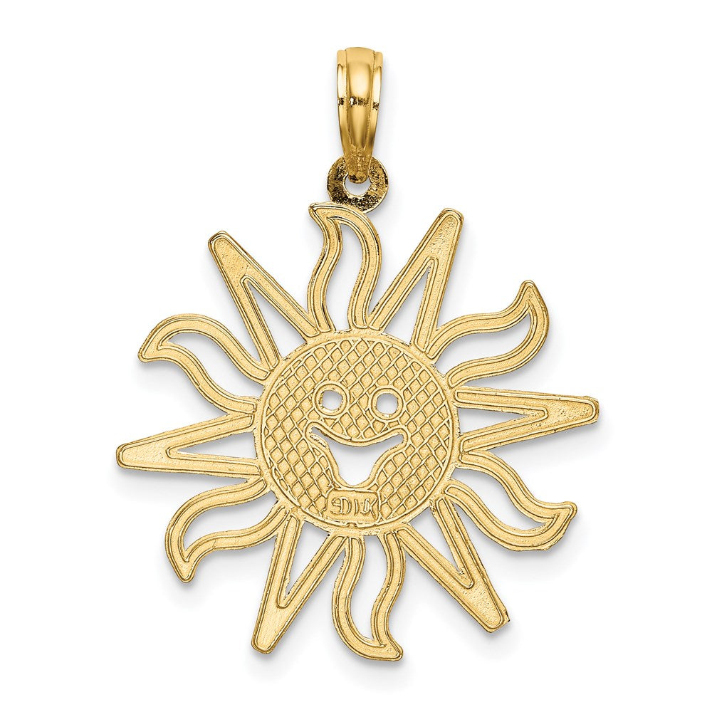 14K Cut-out Smiling Sun Charm
