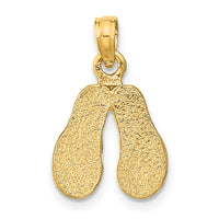 14k  3D W/ Multi-Color Enamel Double Flip-Flop Charm