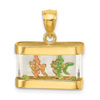14K 3-D Moveable Enamel Fish Aquarium Charm