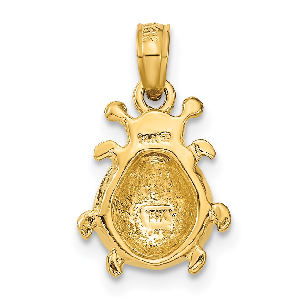 14K Red Enameled Ladybug Charm