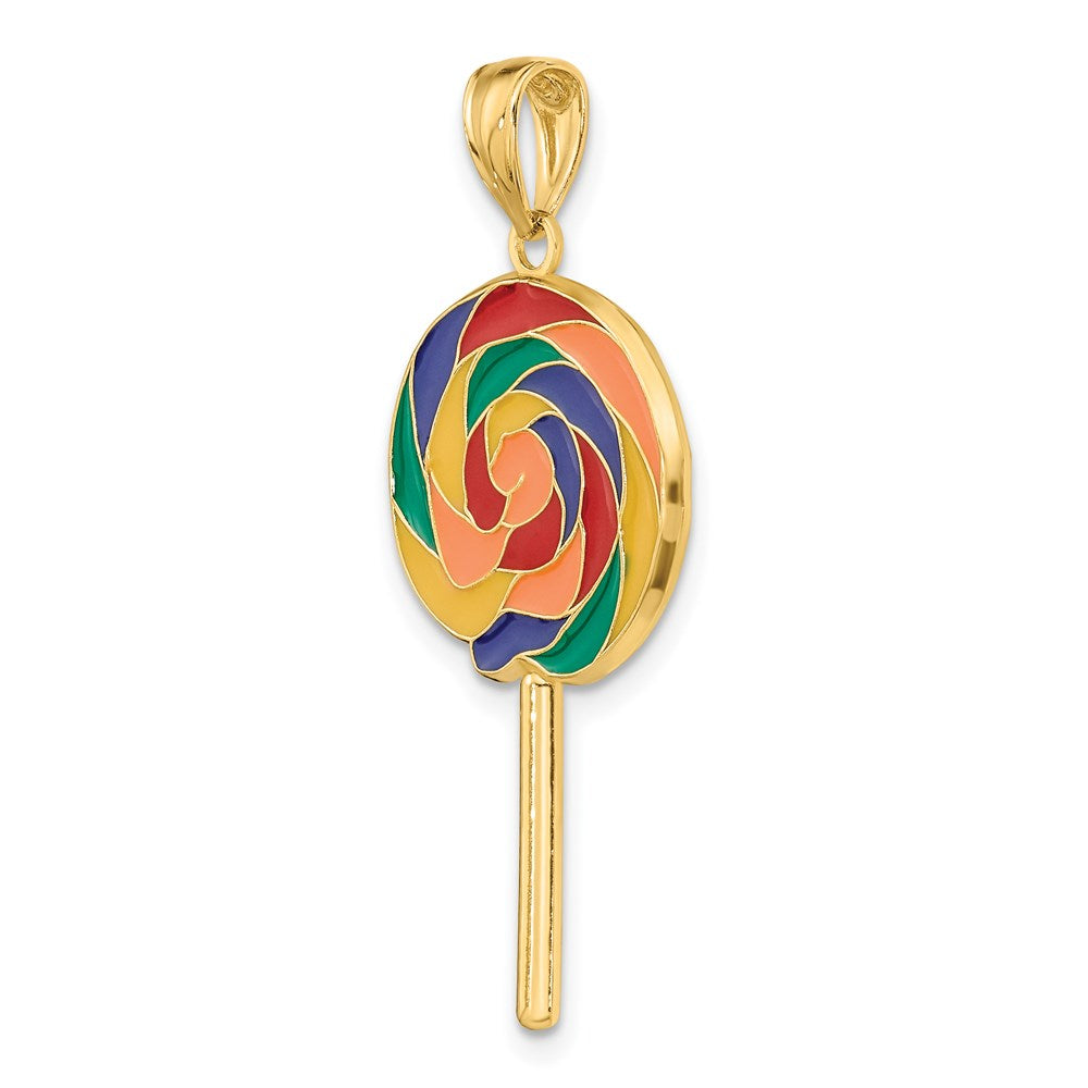 14K w/Multi-Color Enamel 3-D Lollipop Charm