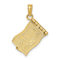 14K 3-D Enameled John 3:16 Book W/Moveable Pages Charm