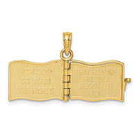 14K 3-D Enameled John 3:16 Book W/Moveable Pages Charm