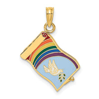 14K 3-D Enameled John 3:16 Book W/Moveable Pages Charm