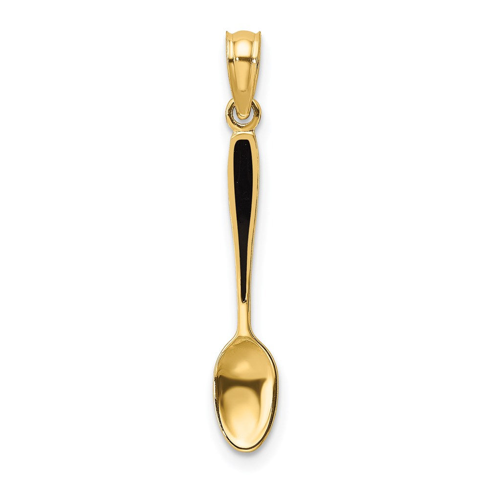 14K 3-D W/ Black Enamel Table Spoon Charm
