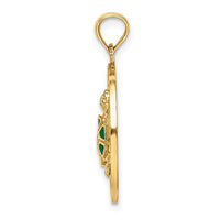 14K Enameled TURKS AND CAICOS with Turtle Circle Charm 2