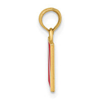 14K Dive Flag W/Red & White Enamel Charm