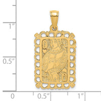 14K Queen Playing Card Charm