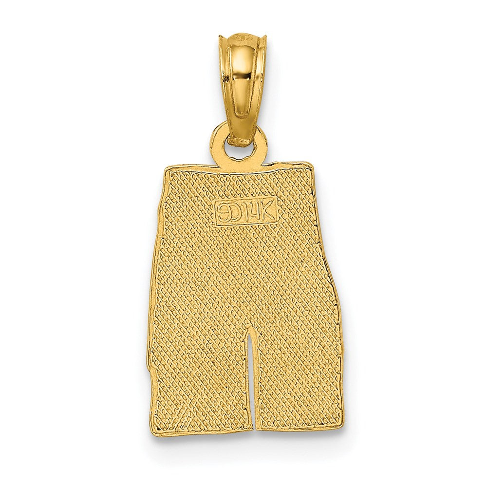 14K Engraved Board Shorts w/ Palm Trees Charm