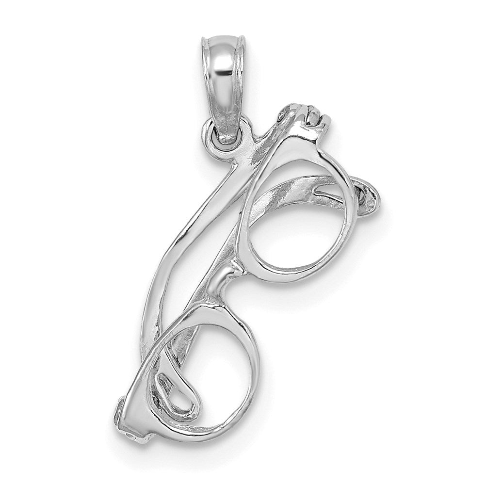 14K White Gold 3-D Moveable Sunglasses Charm