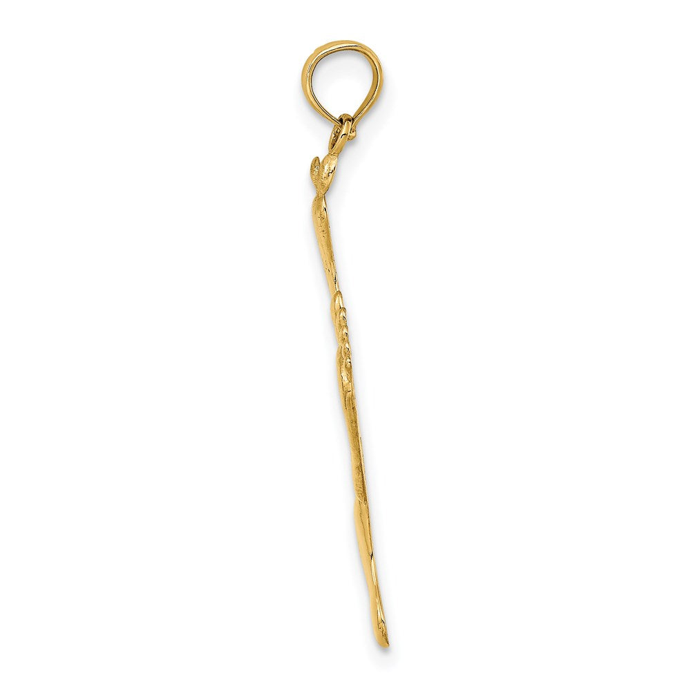 14K Polished Triple Vertical Feet Charm
