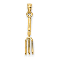 14K 3-D  Fork Garden Tool Charm