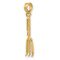 14K 3-D  Fork Garden Tool Charm
