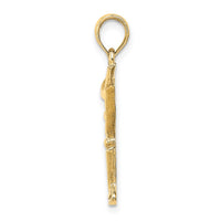 14K Polished Cut-Out Martini W/ Olive Charm